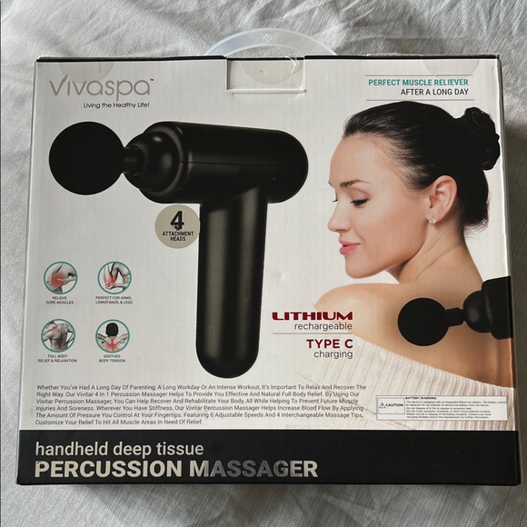 Black Percussion Massager - Picture 2 of 3